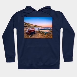 Summer Sunset Boats Beach Hoodie